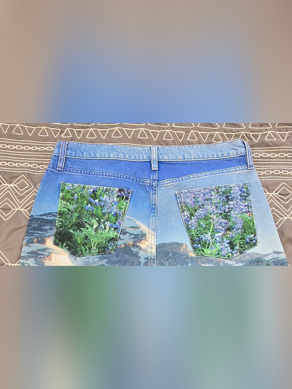 Hudson Barbara High Rise Straight Leg Cropped Jeans Mountain Landscape  Size 30 - Picture 4 of 10